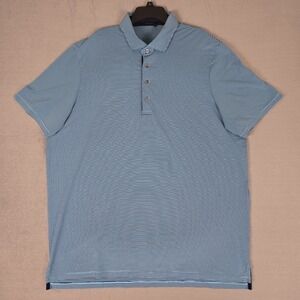 Greyson Polo Shirt Mens 2XL Blue Striped Golf Performance Short Sleeve